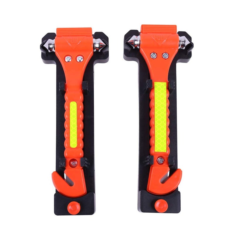 GoDeCho 2 PCS Go DeCho Car Safety Hammer Emergency Escape Tool with Seat Belt Cutter and Vehicle Window Glass Breaker with Light Reflective Tape - Image 2